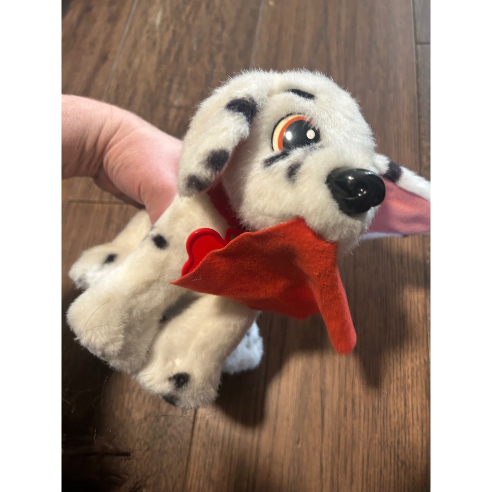 Disney 101 Dalmatians Fidget Plush 1996 Mattel Vintage Dog Toy Red Collar Tag
